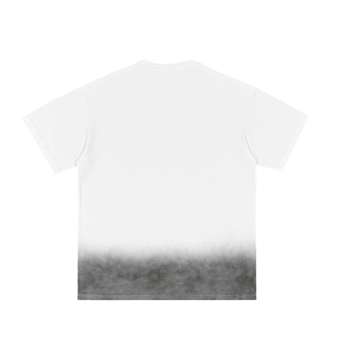 (White) Vintage Washed  Gradient  T-Shirt - 250 GSM