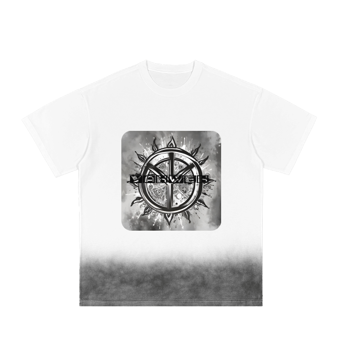 (White) Vintage Washed  Gradient  T-Shirt - 250 GSM