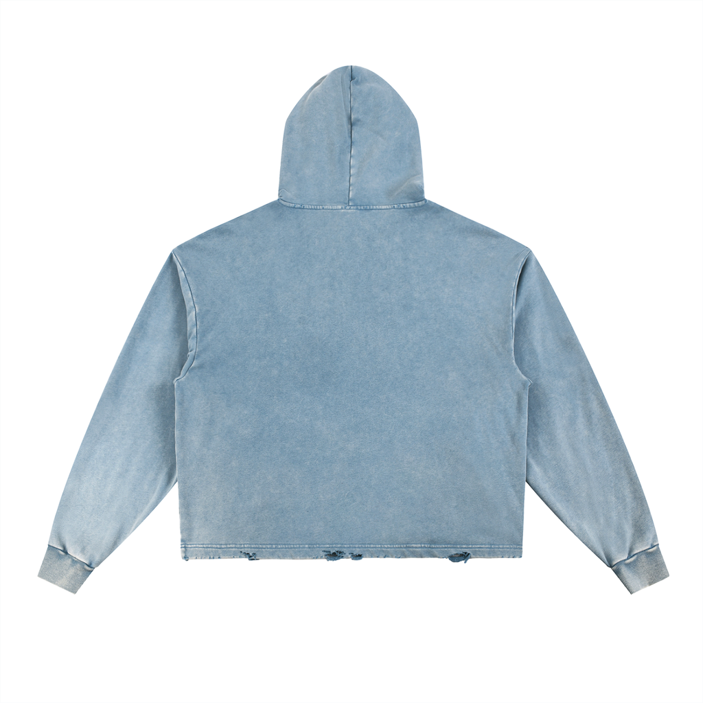 Designer hoodie ,Acid wash ,Snow washed,Blue hoodie 