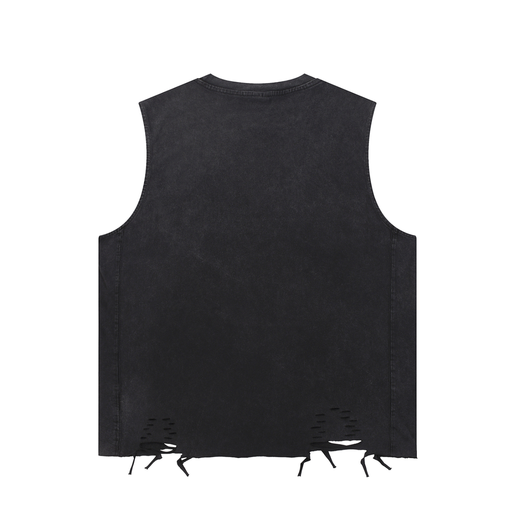 Snow Washed Raw-Hem Tank Top