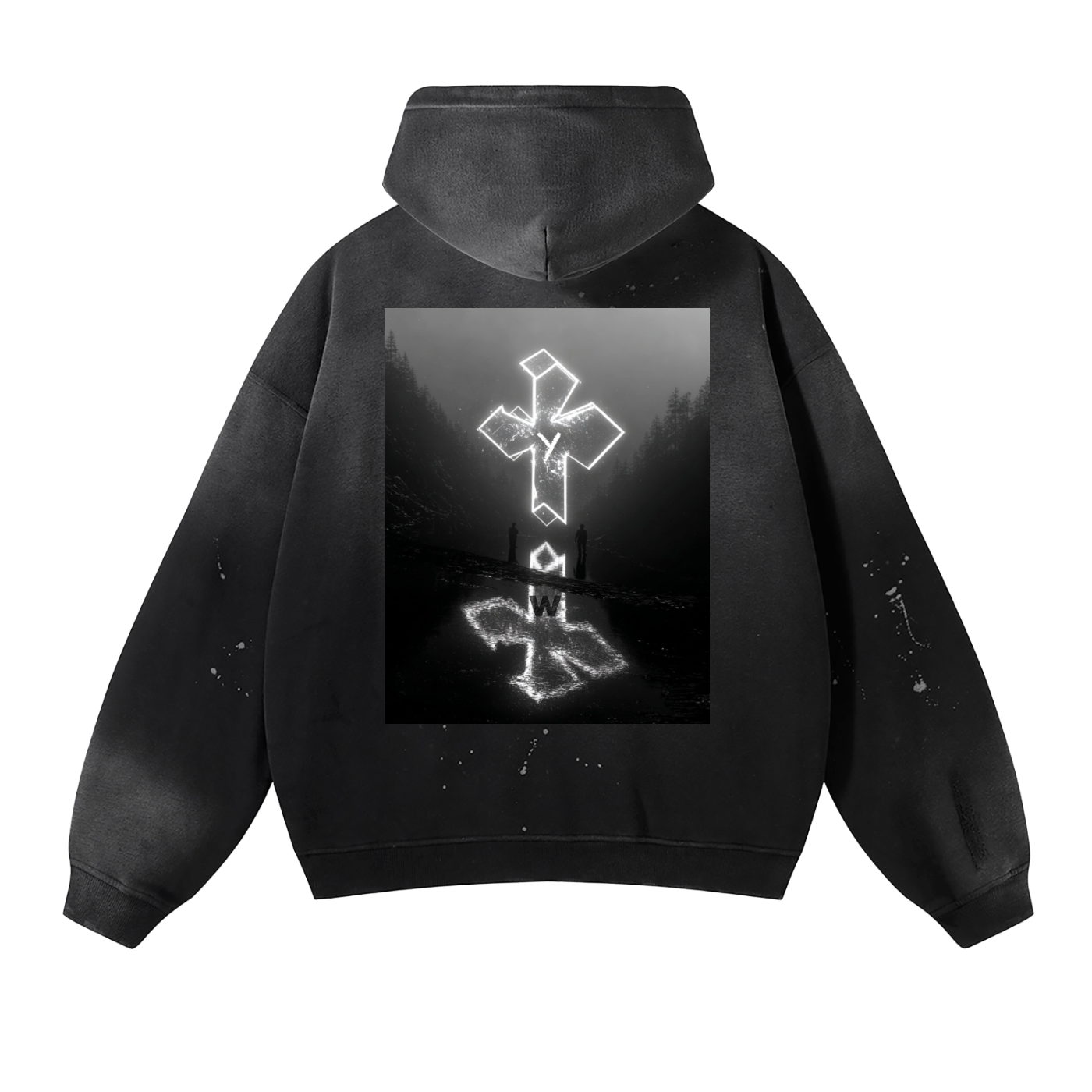 Graphic hoodie ,Acid wash ,Black hoodie 