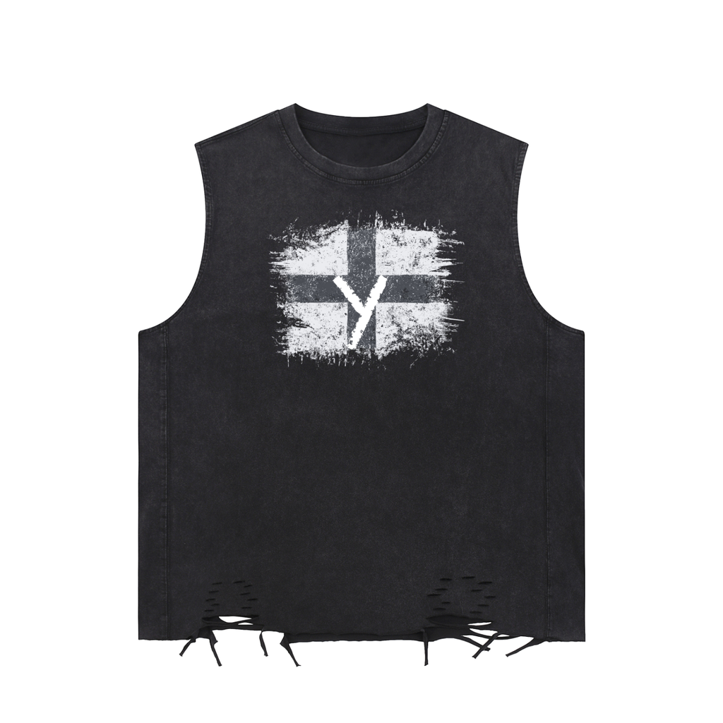 Snow Washed Raw-Hem Tank Top