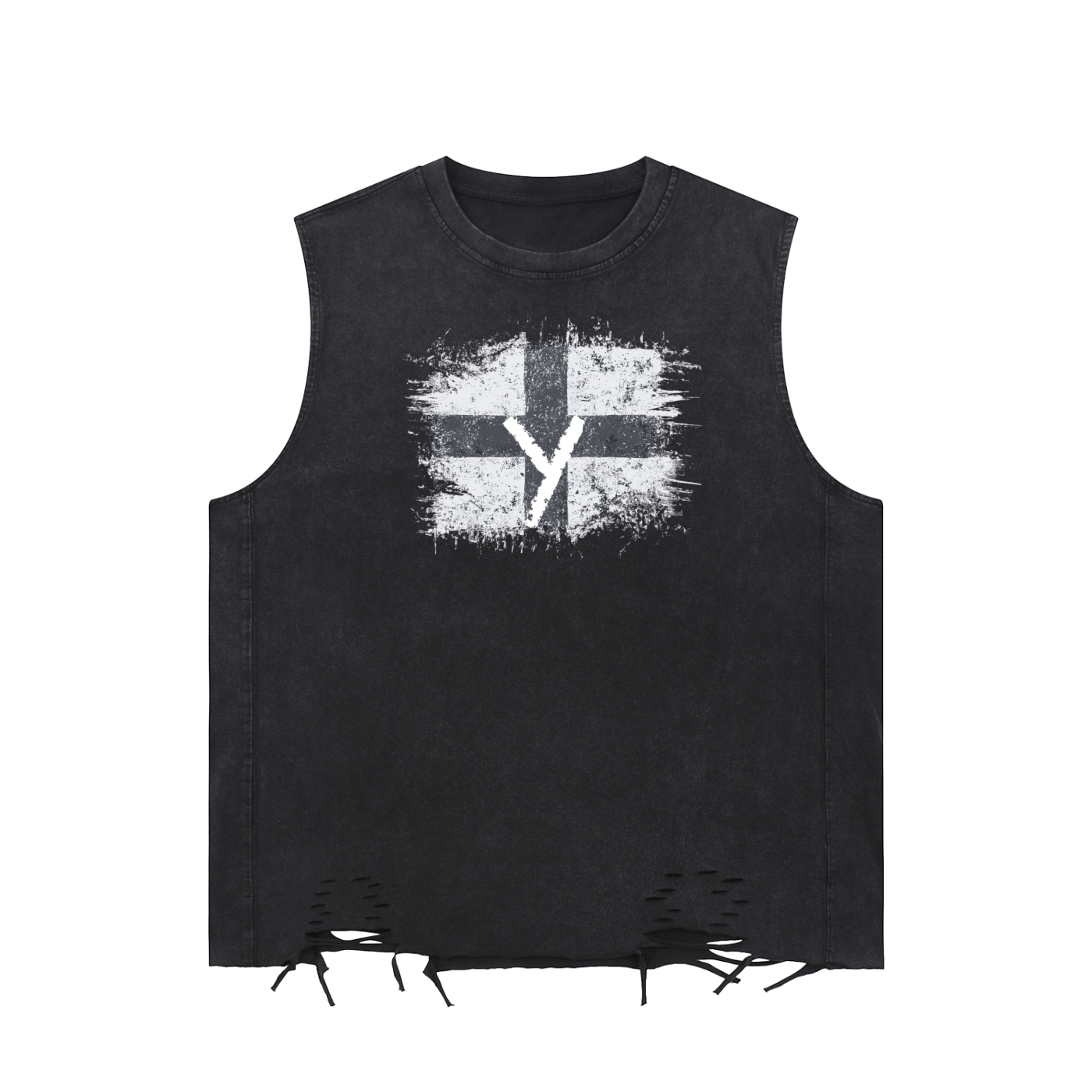 Snow Washed Raw-Hem Tank Top