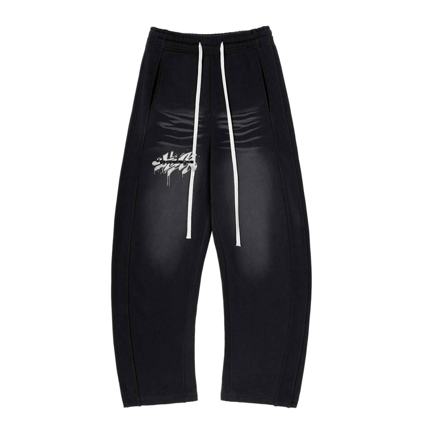 Curved joggers,Outerwear ,Streetwear ,Graphic joggers 